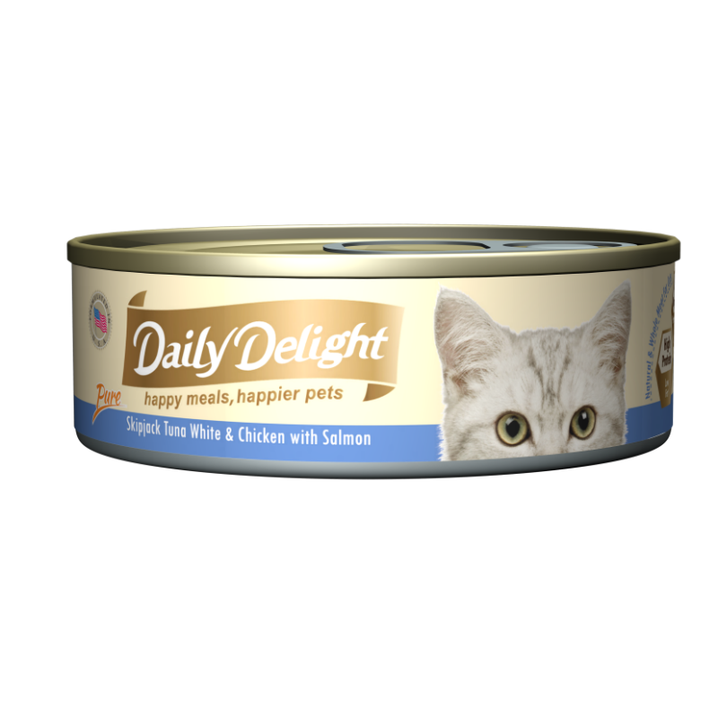 Daily Delights Pure Skipjack Tuna White & Chicken with Salmon 80g