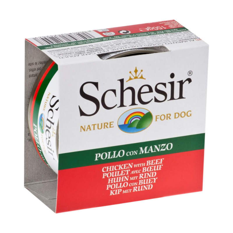 Schesir Chicken Fillets with Beef in Jelly For Dogs 150g