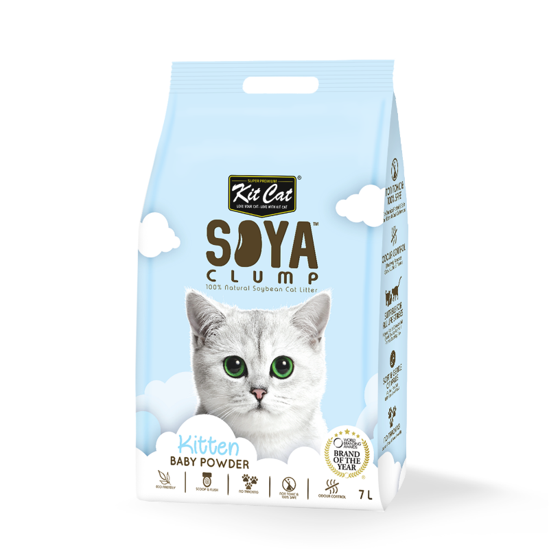 Kit Cat SoyaClump Kitten Litter 7L (Baby Powder)