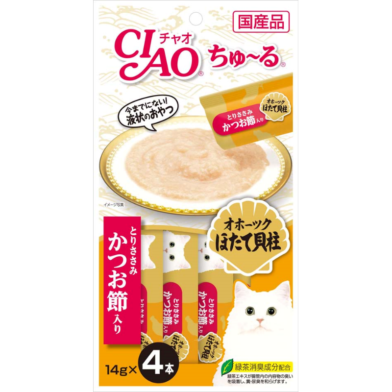 Ciao Chu ru Chicken Fillet Scallop & Sliced Bonito 14g x 4