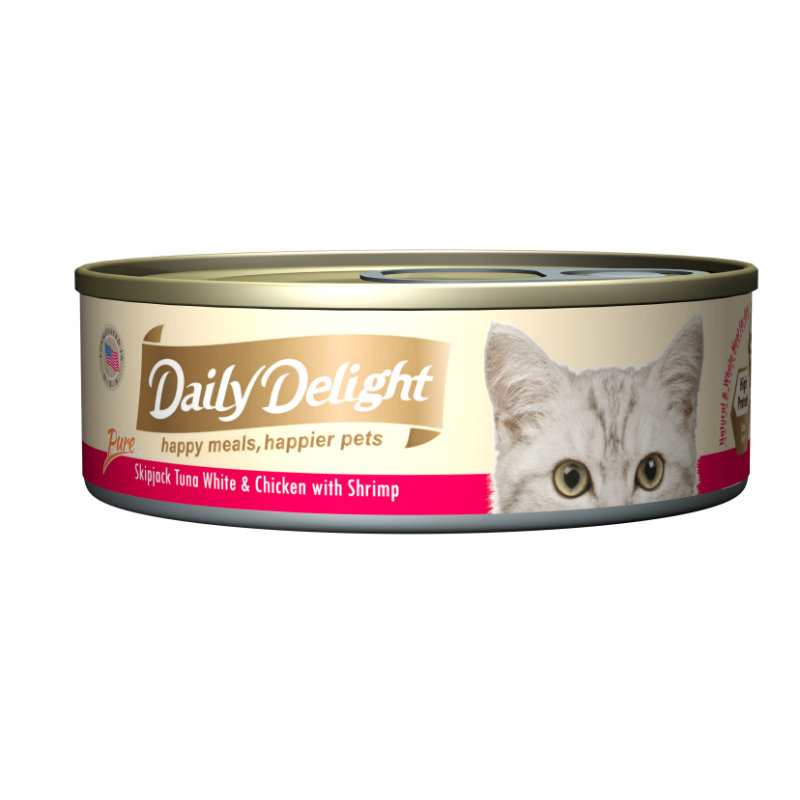 Daily Delights Pure Skipjack Tuna White & Chicken with Shrimp 80g