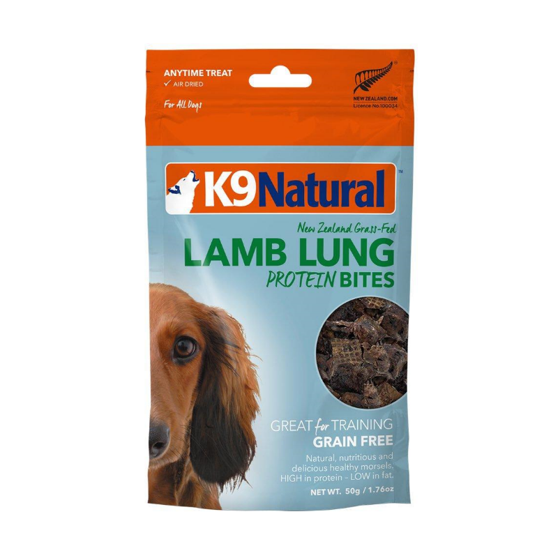 K9 Natural Freeze Dried Lamb Lung Protein Bites 50g