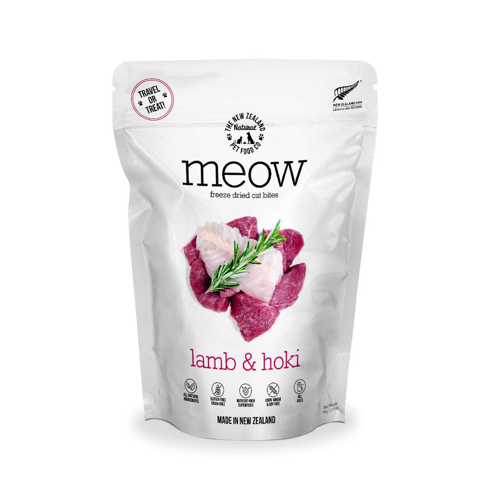 MEOW Freeze Dried Raw Lamb & Hoki Cat Treats 50g