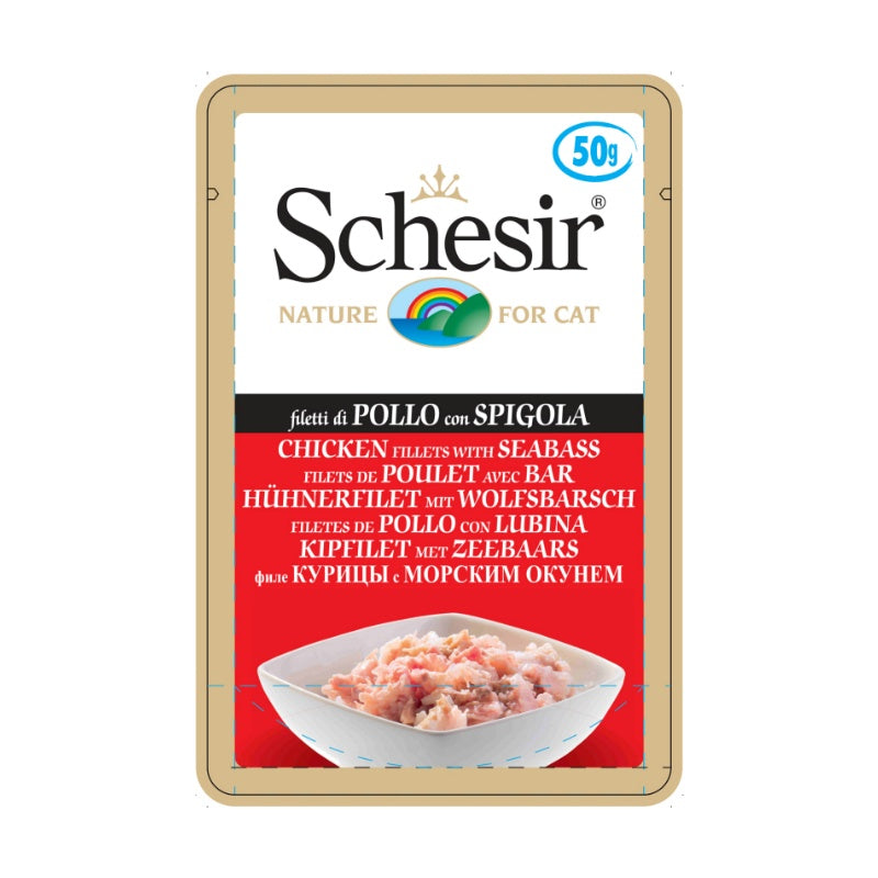 Schesir Cat Food Pouch - Chicken Fillets with Seabass 50g