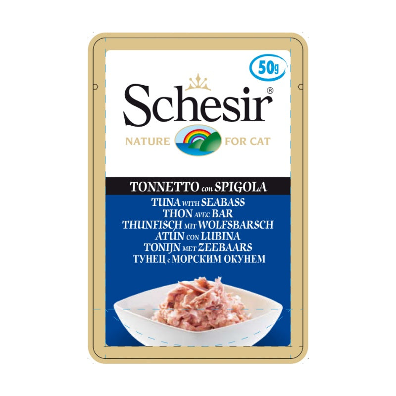 Schesir Cat Food Pouch - Tuna with Seabass 50g