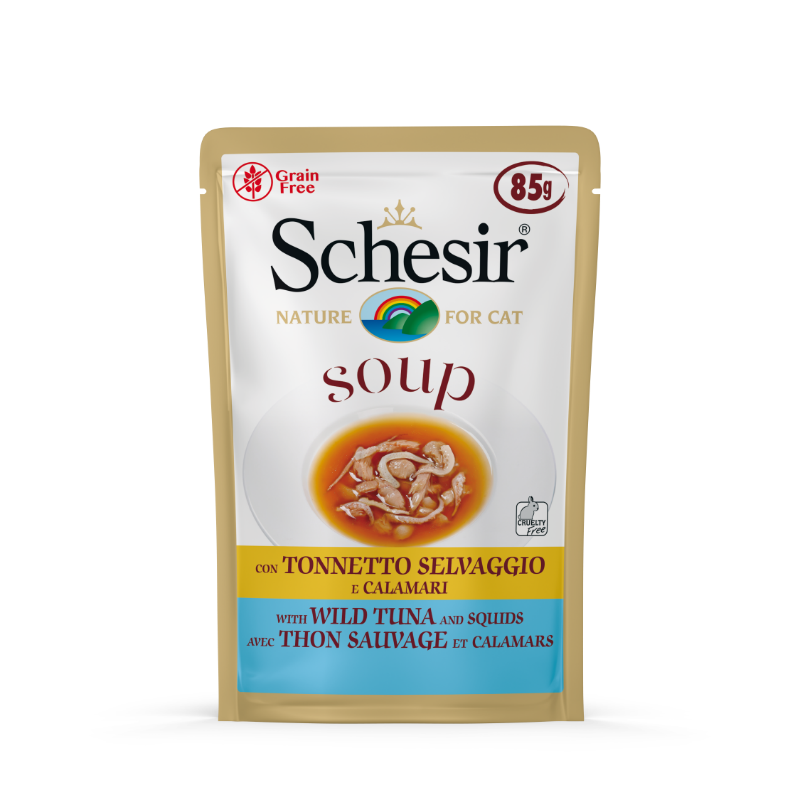 Schesir Wild Tuna & Squid Soup For Cats 85g